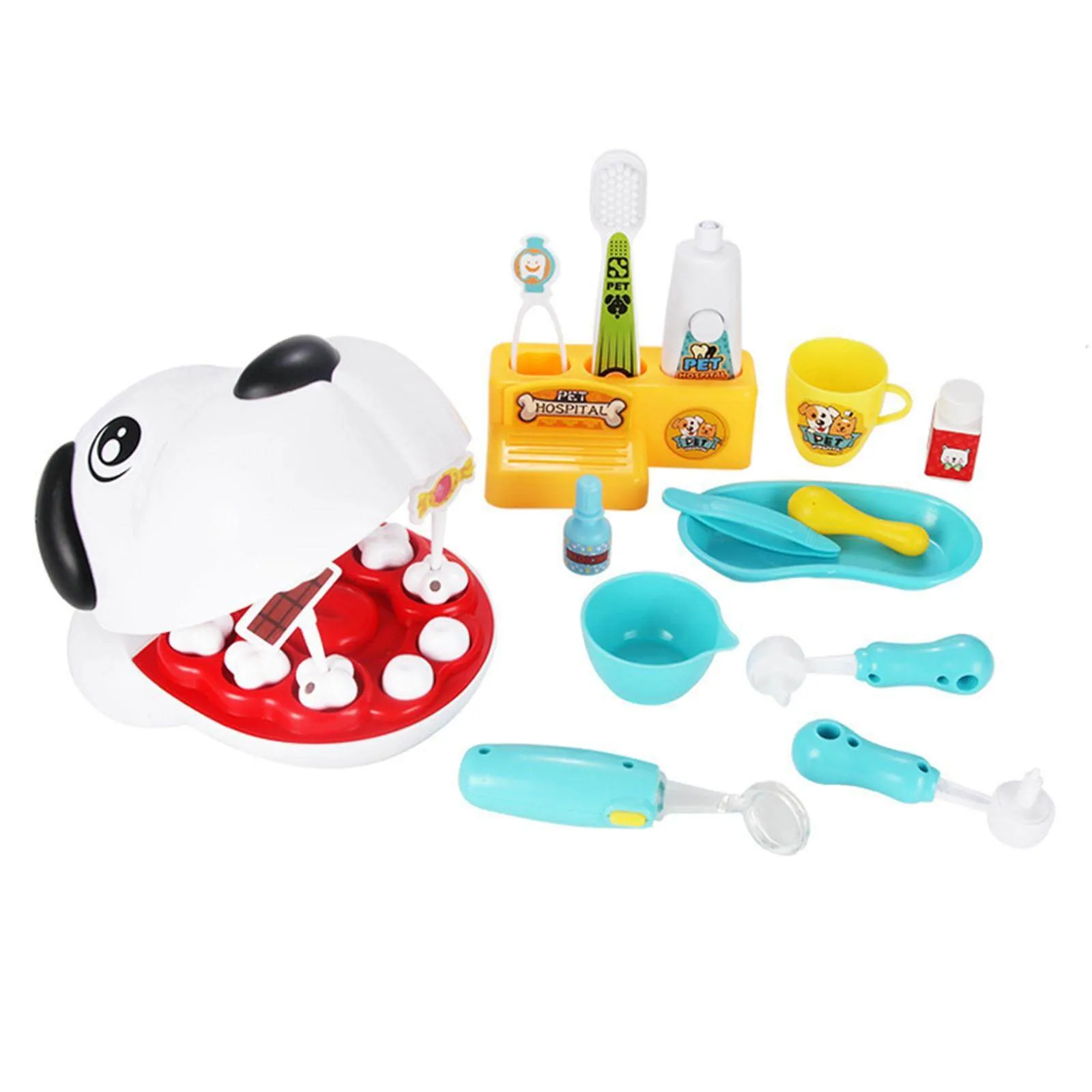 17 PCS Kids Pets Dentist Play Set