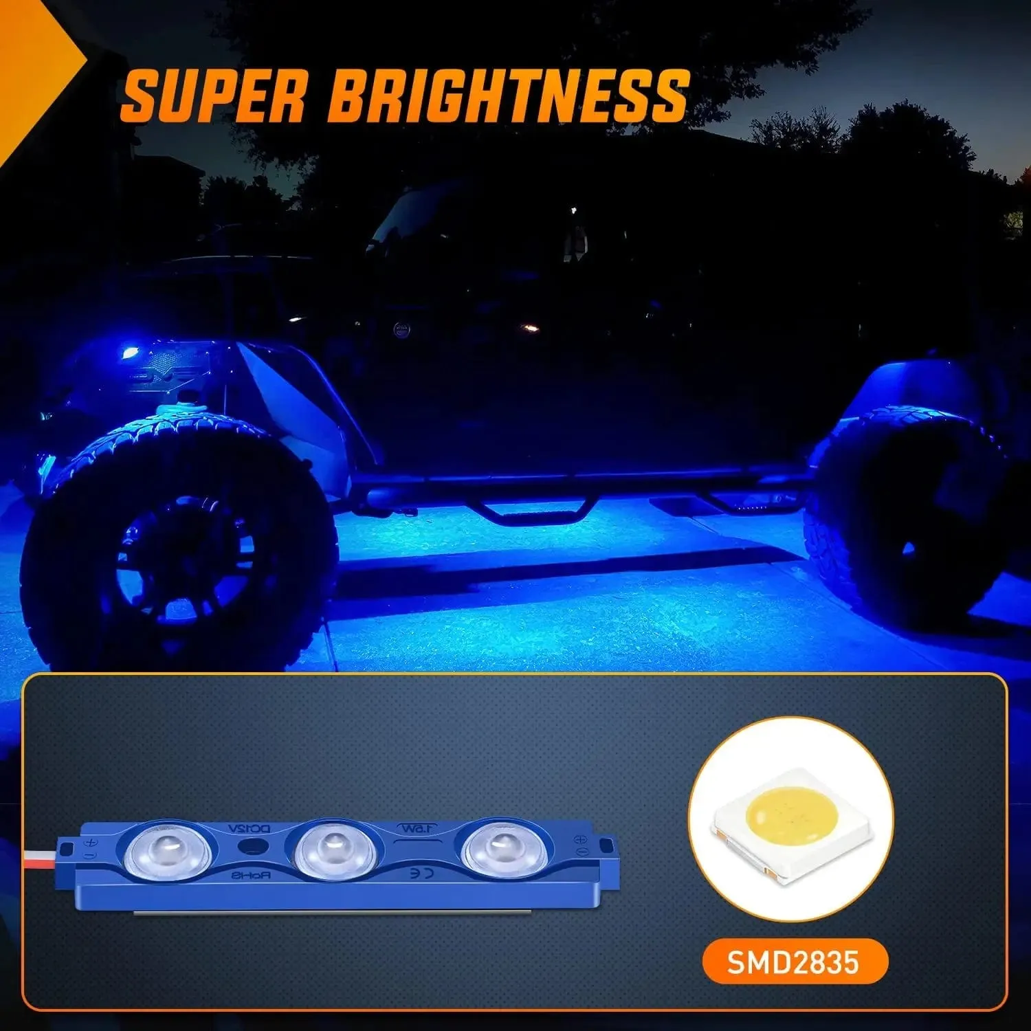 24 LEDs Blue Ultra-Bright Light Kit (8 Pcs)