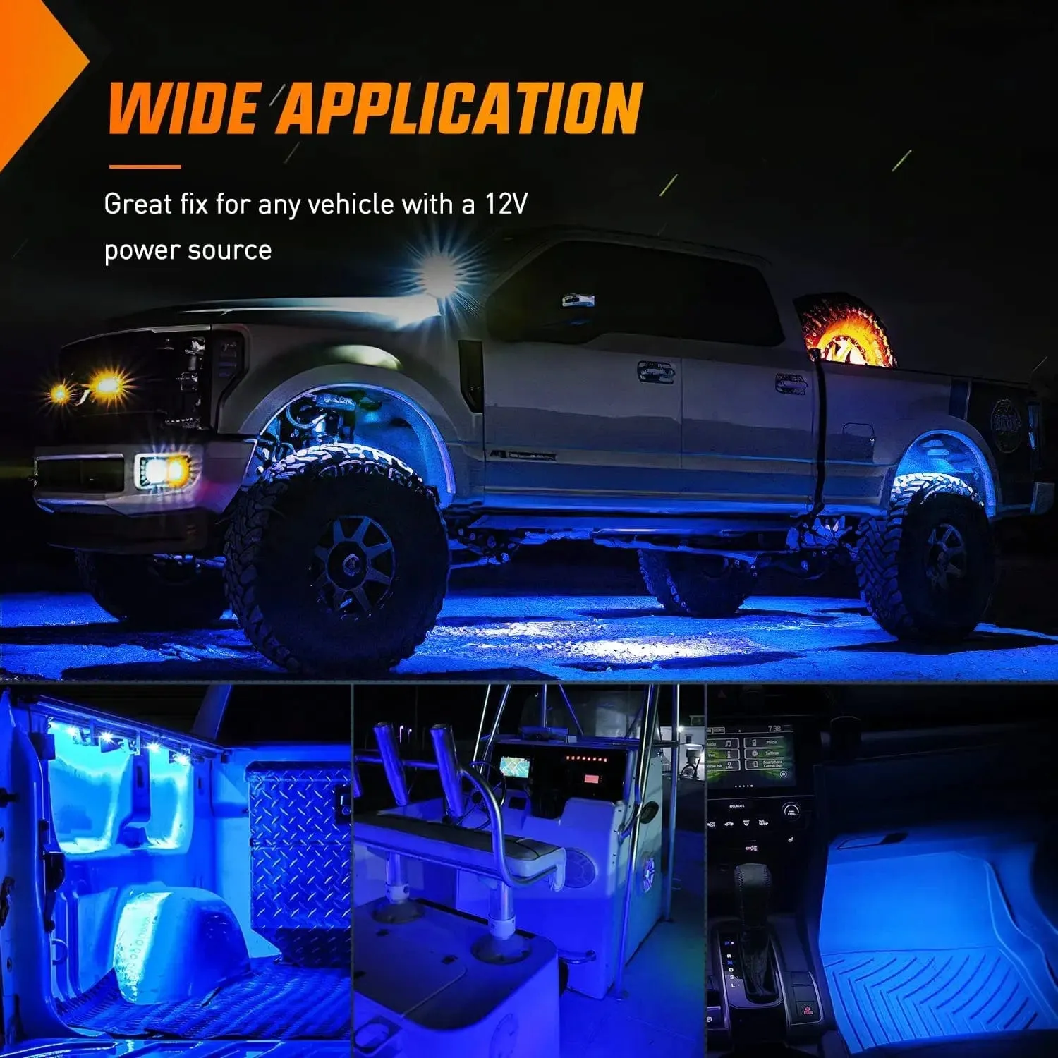 24 LEDs Blue Ultra-Bright Light Kit (8 Pcs)