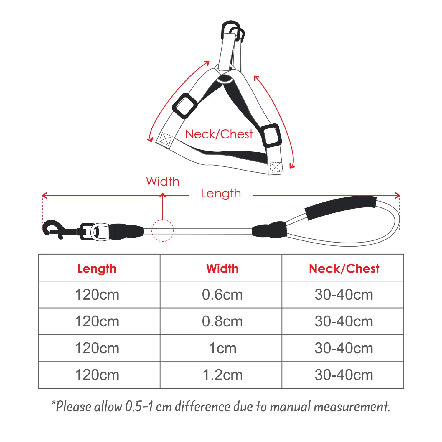 2gather Harness and Lead with Sponge Handle (Black)