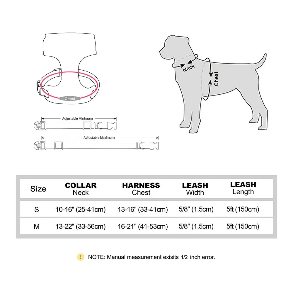 Adjustable Bowknot Dog Collar and Harness Set with Matching Leash