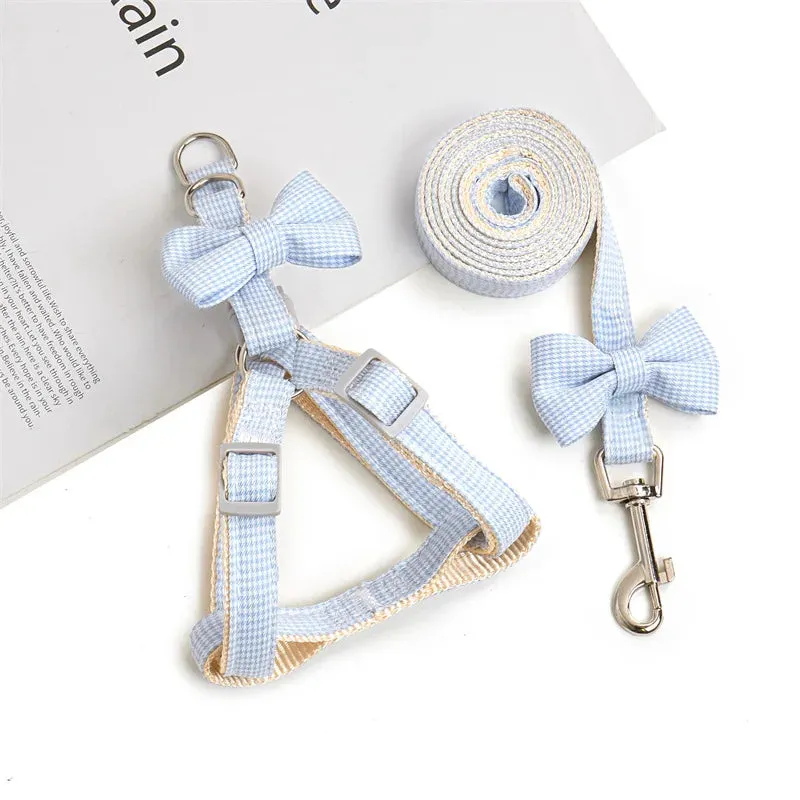 Adjustable Starfish-Themed Pet Harness and Leash Set for Small Dogs and Cats
