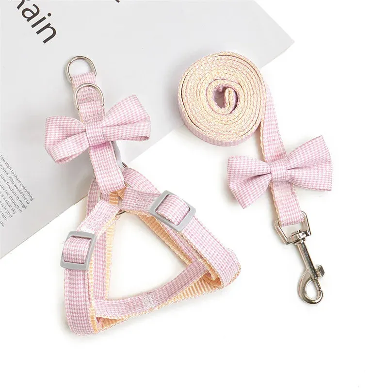 Adjustable Starfish-Themed Pet Harness and Leash Set for Small Dogs and Cats