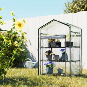 All-Weather Mini Greenhouse, 3-Tier, PVC Cover - Greenfingers