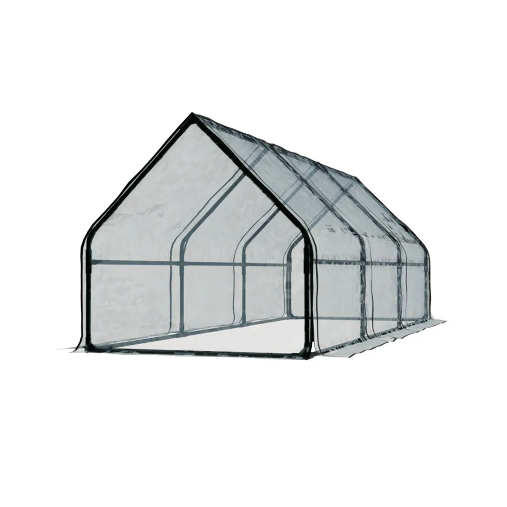 All-Weather PVC Mini Greenhouse with Raised Planter by Greenfingers