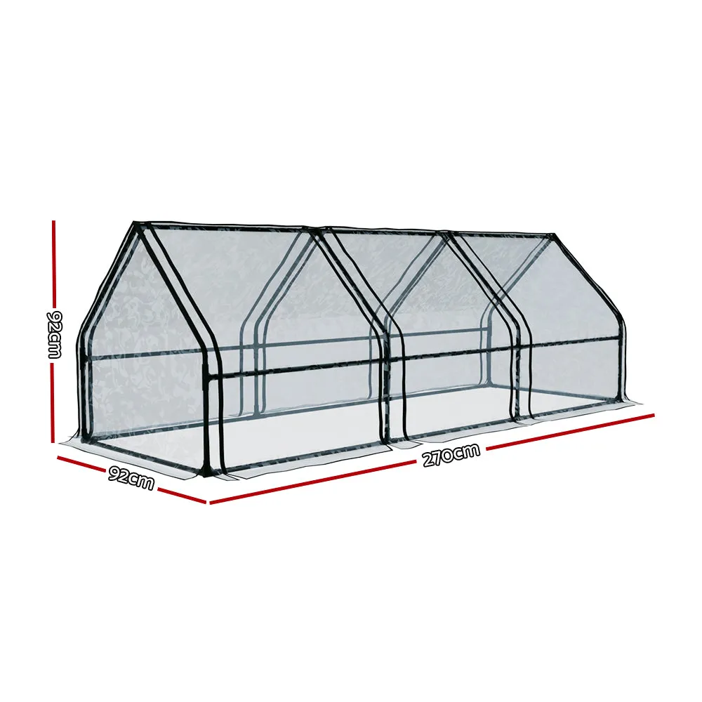 All-Weather PVC Mini Greenhouse with Raised Planter by Greenfingers