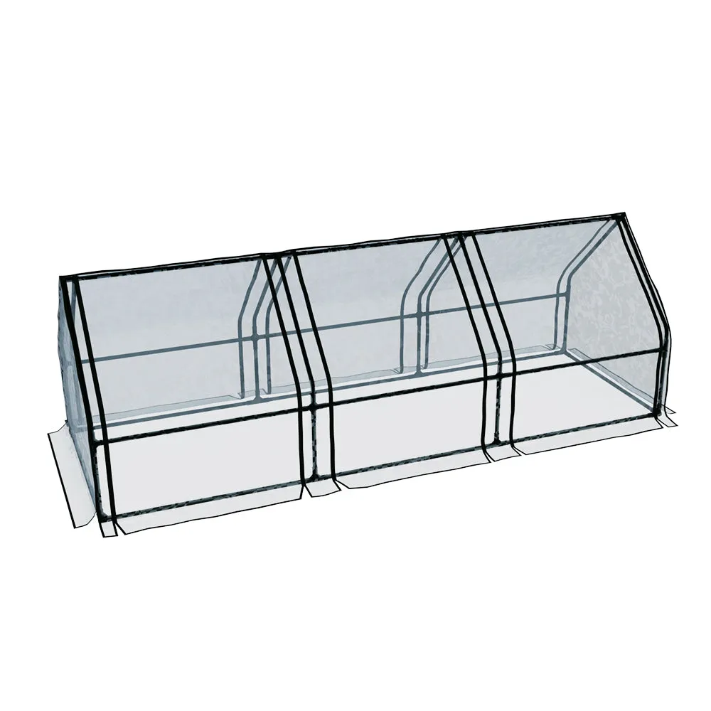 All-Weather PVC Mini Greenhouse with Raised Planter by Greenfingers