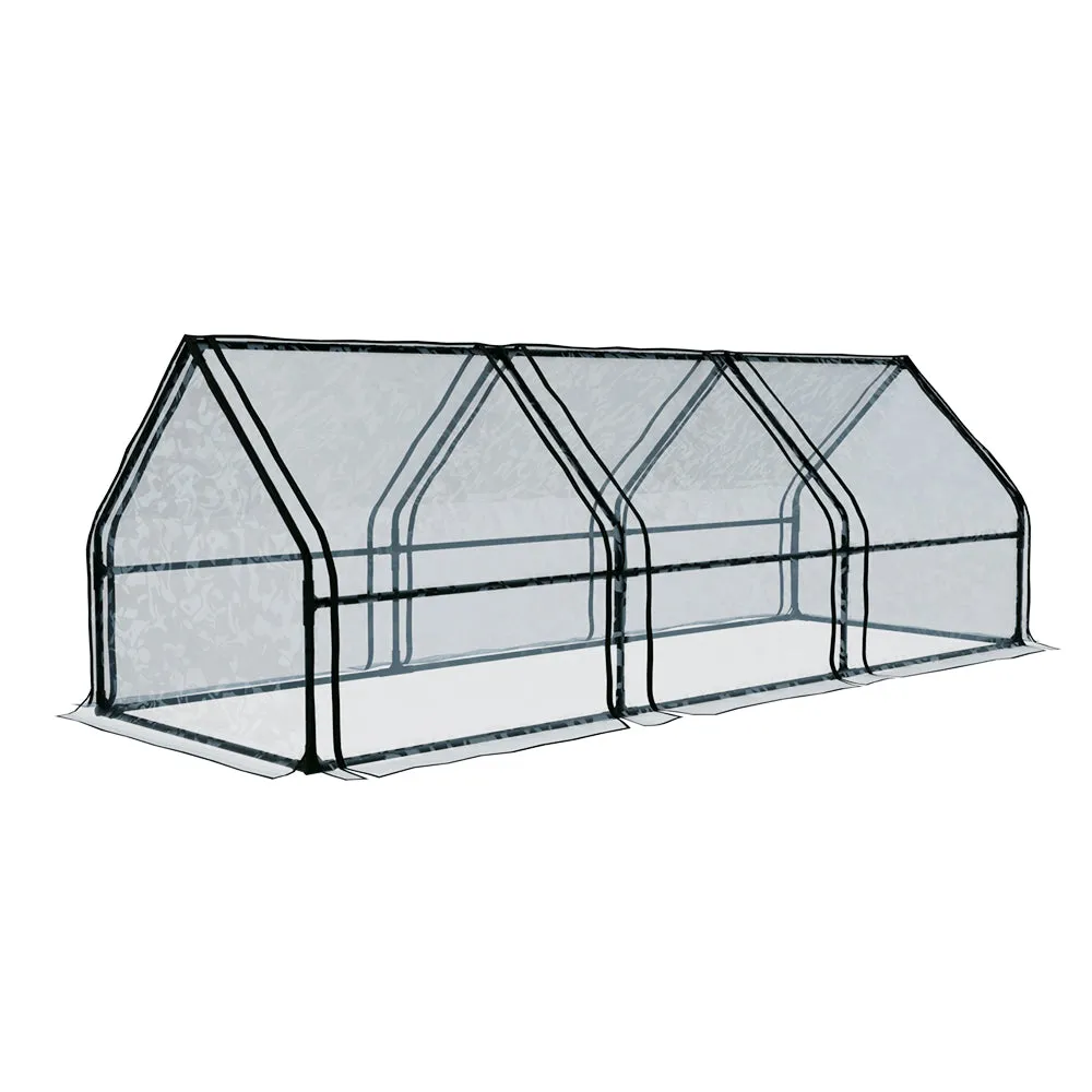 All-Weather PVC Mini Greenhouse with Raised Planter by Greenfingers