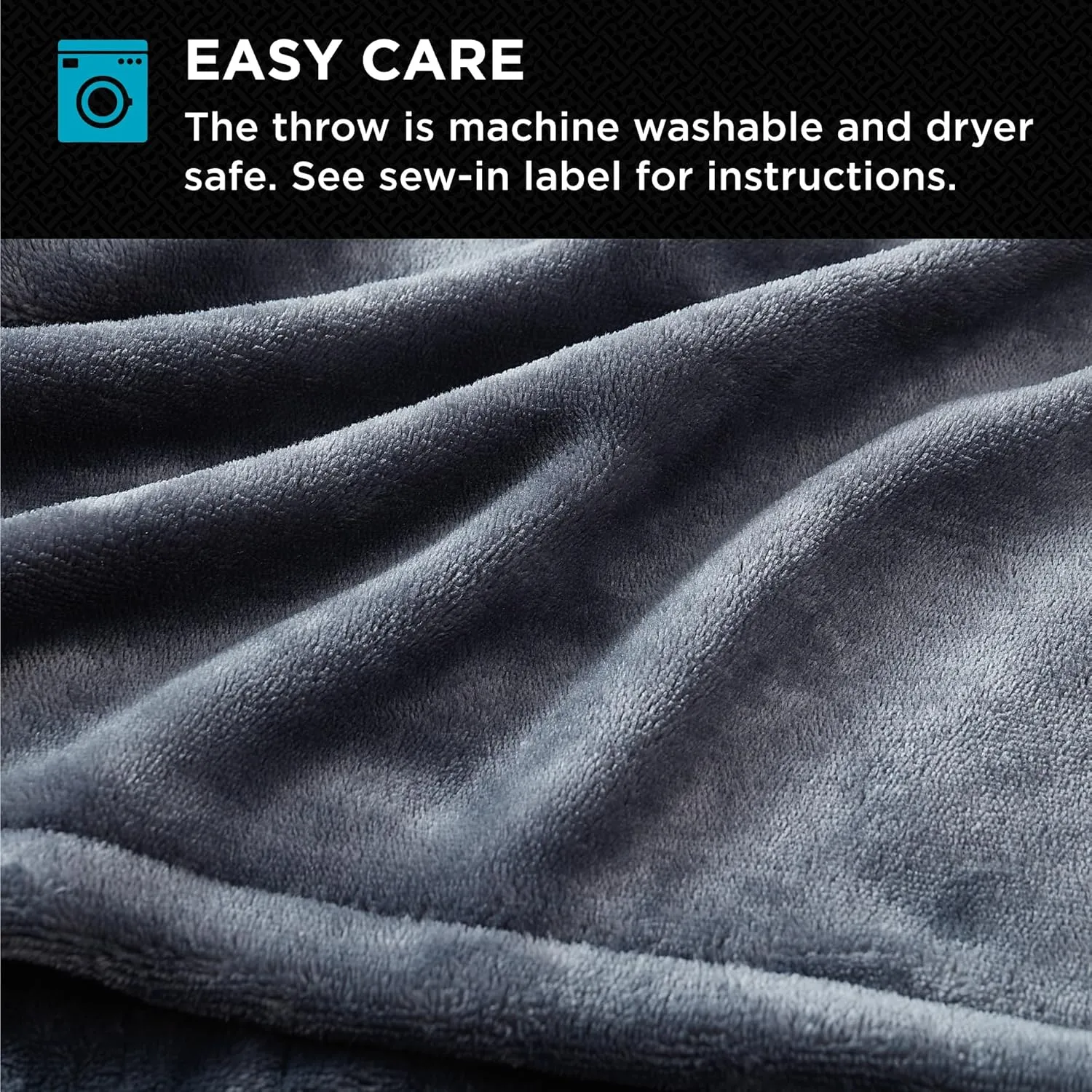 Brookstone Electric Heated Plush Blanket w/ 10 Heat Settings - Adjustable Timer, 12-Hour Auto Shut Off - Machine Washable & Dryer Safe - Polyester Velvet Blanket, Twin Size 62in x 84in - Gray