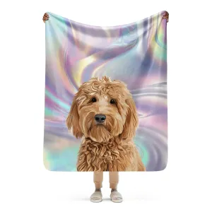 Custom Dog Portrait Sherpa Blanket | Opal