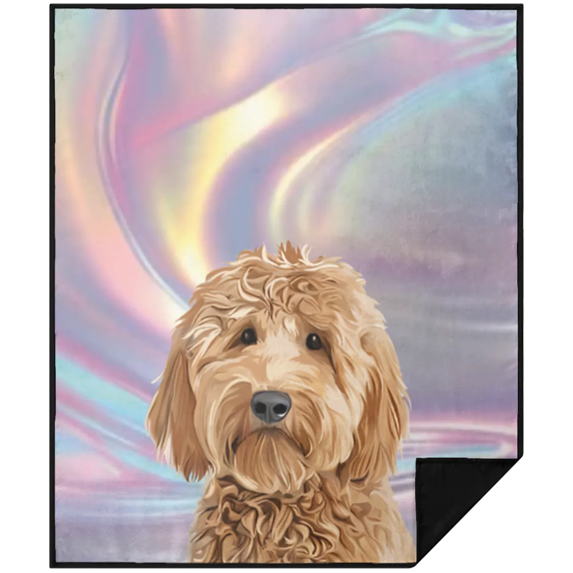 Custom Dog Portrait Sherpa Blanket | Opal