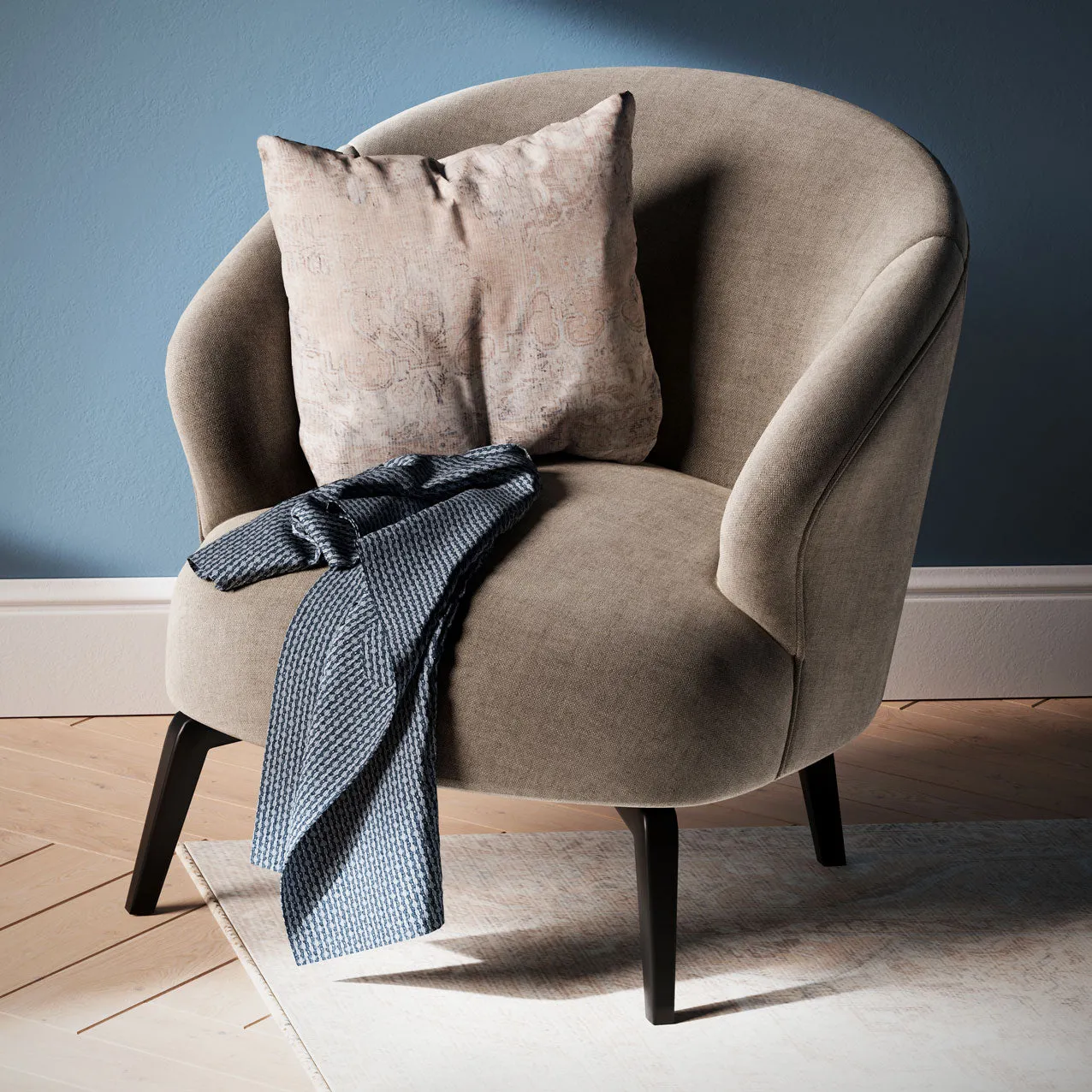 Distressed Beige Cushion Cover