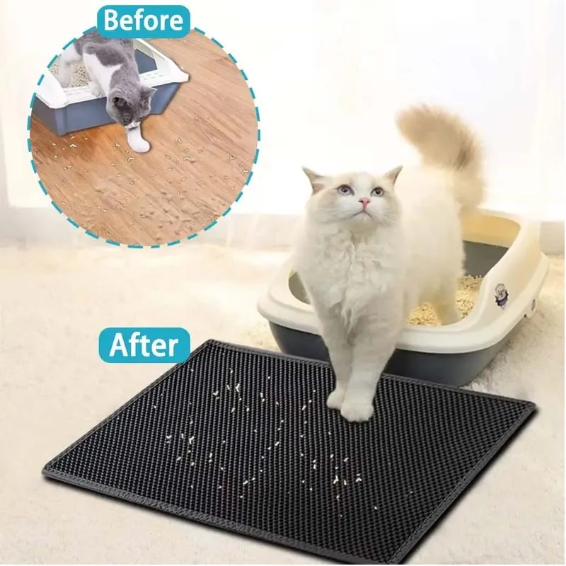 Double Layer Waterproof Cat Litter Mat | Non-Slip & Washable Pet Mat