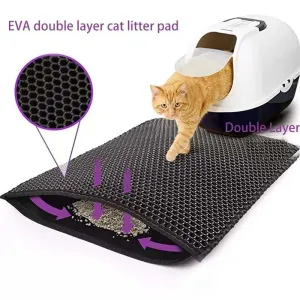 Double Layer Waterproof Cat Litter Mat | Non-Slip & Washable Pet Mat