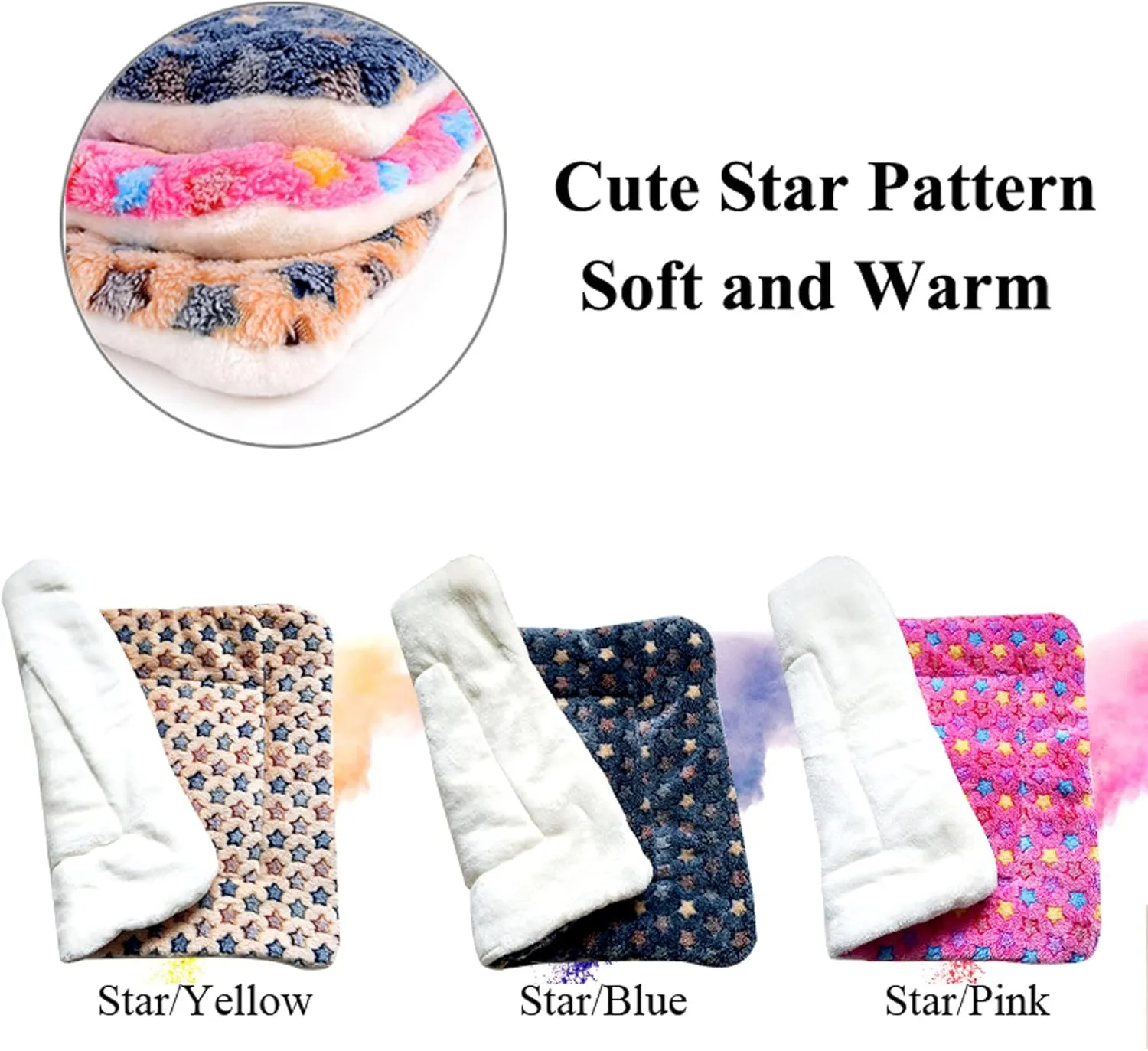 FJWYSANGU Pet Blanket Premium Fluffy Flannel Cushion Soft and Warm Mat for Dogs Cats Medium Size Animal Blue Stars