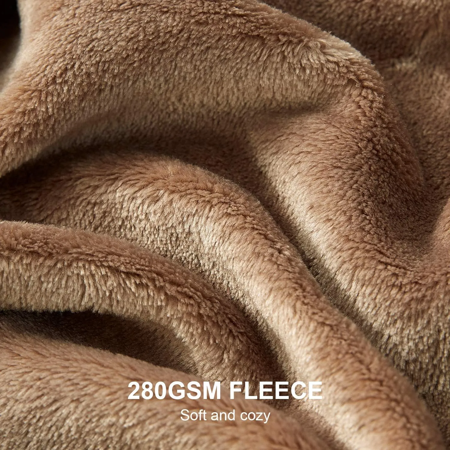 Hansleep Fleece Blanket for Couch Camel, Super Soft Throw Blanket Flannel Fuzzy, Plush Cozy Blanket for All Seasons, Camel, Throw 50x60 Inches