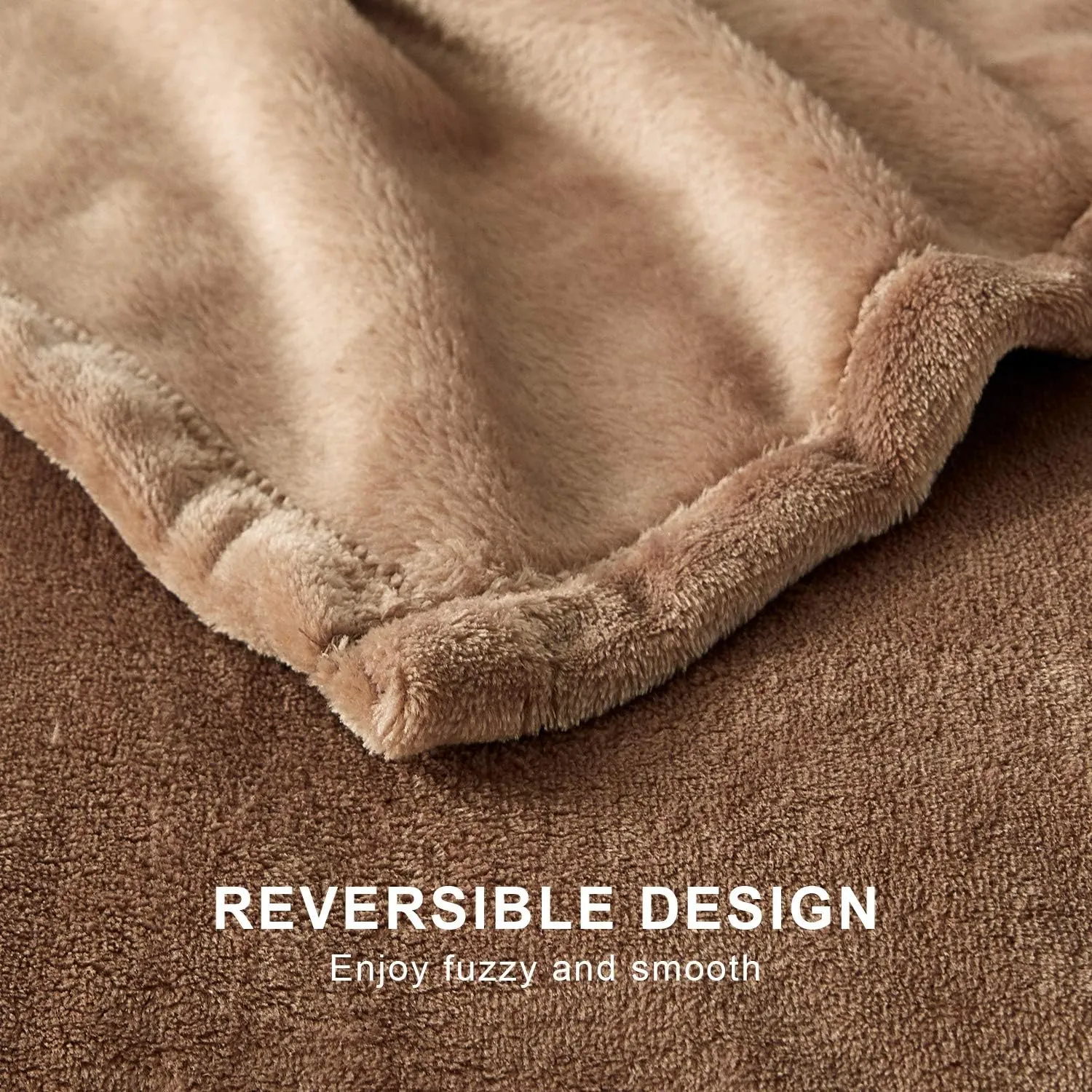 Hansleep Fleece Blanket for Couch Camel, Super Soft Throw Blanket Flannel Fuzzy, Plush Cozy Blanket for All Seasons, Camel, Throw 50x60 Inches