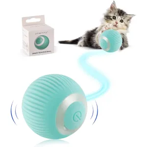 Havenfly Interactive Cat Ball Toy, Intelligent Indoor Automatic Moving Ball Puzzle Dispel Boredom USB Charging Pet Toy with Light, Fun Present for Kitten