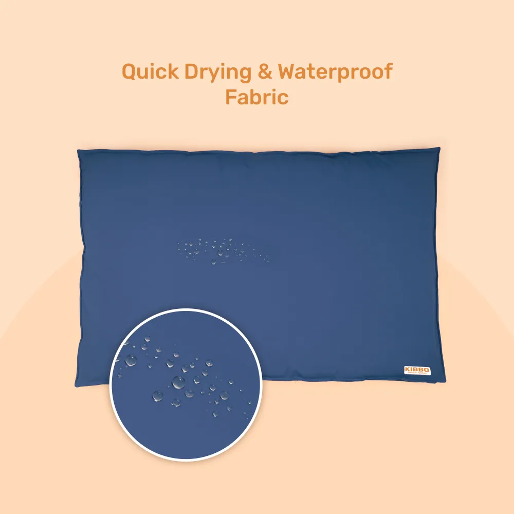Kibbo Waterproof Flat Bed for Dogs and Cats (Blue)