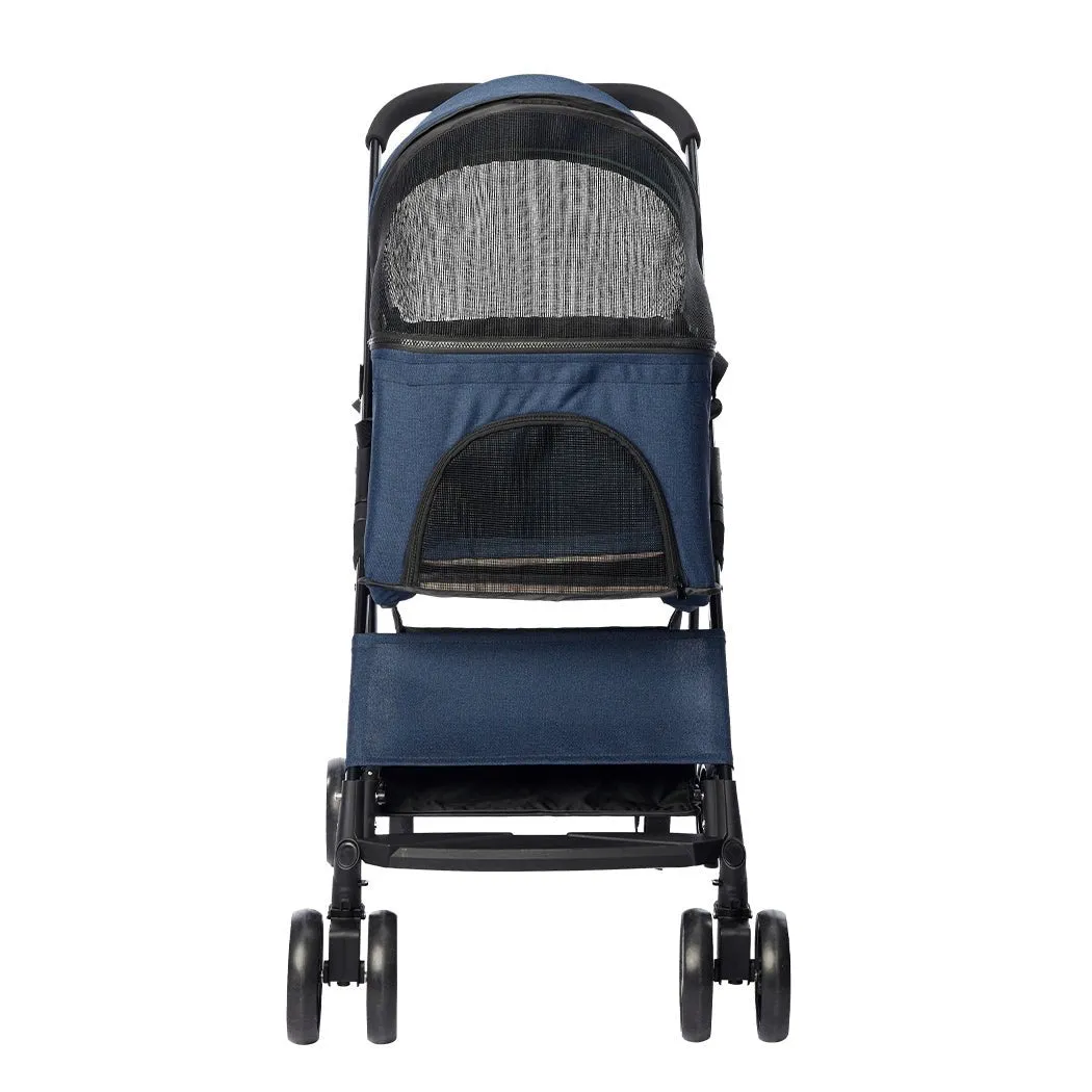 Large Travel Foldable Pushchair Pet Stroller 3 in 1 -  Blue