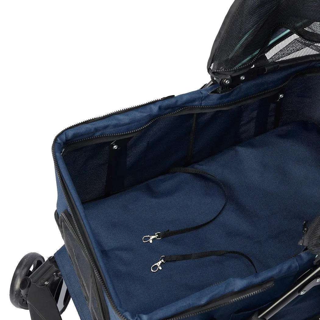 Large Travel Foldable Pushchair Pet Stroller 3 in 1 -  Blue