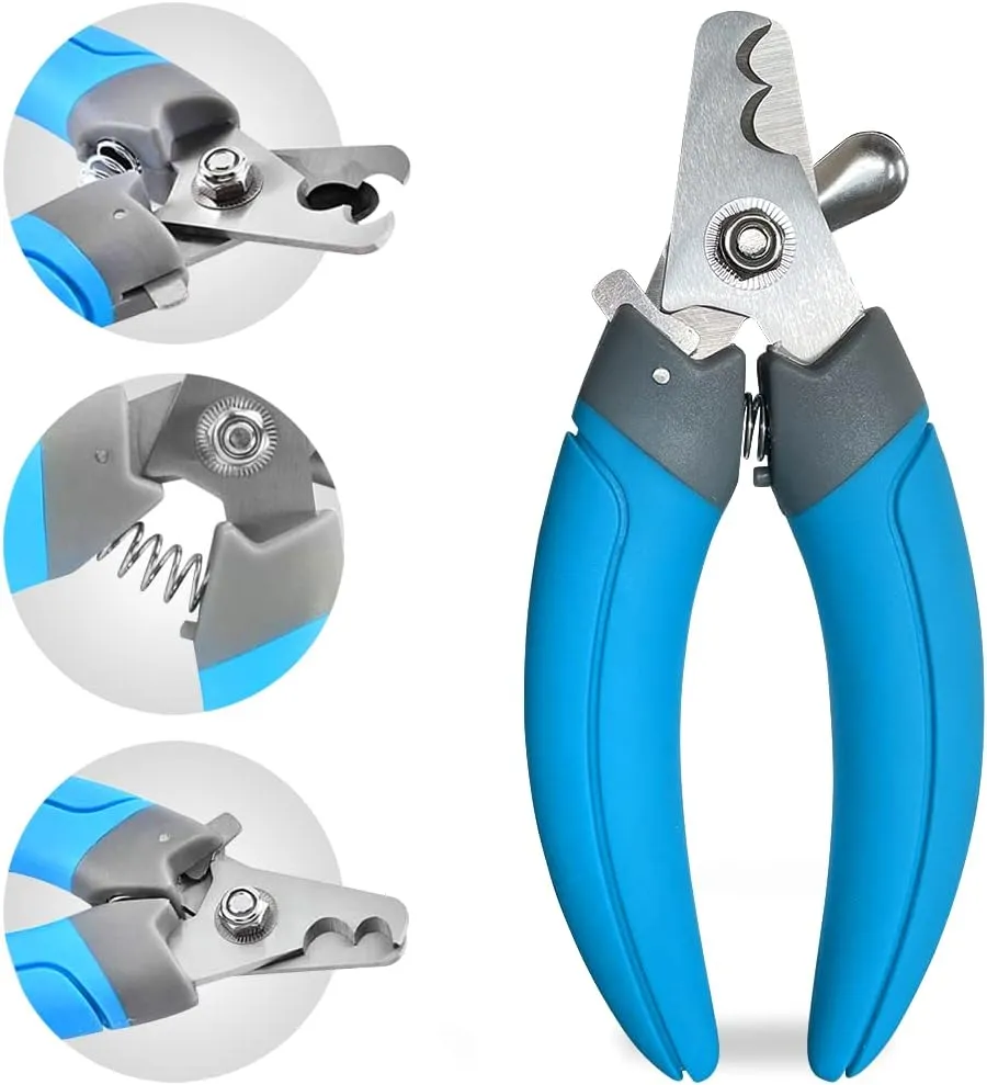 LuckyTail Dog Nail Clippers with Safety Guard & Lock, Professional Pet Grooming Tool for Medium and Large Dogs