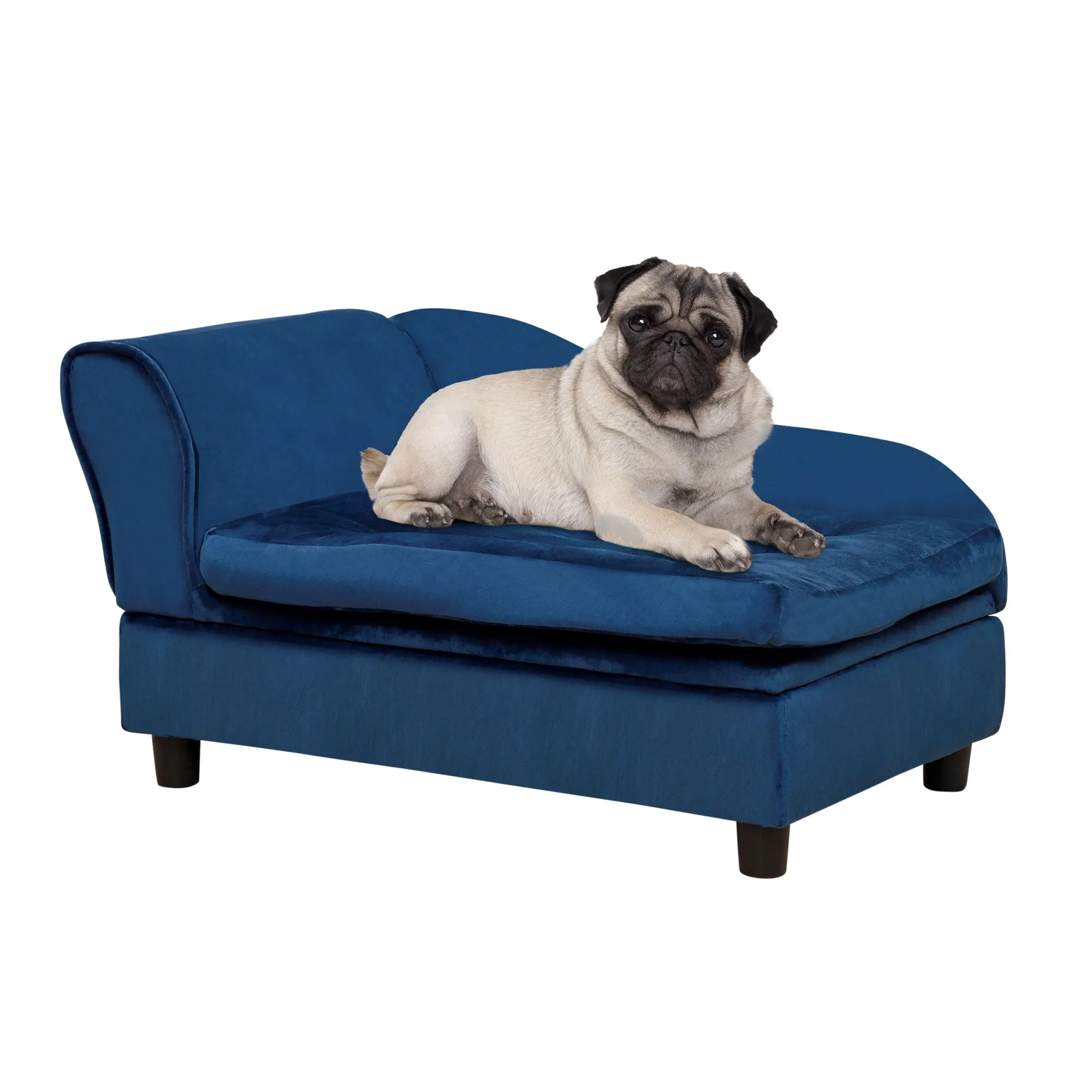 Luxury Small Pet Bed With Storage, For Small Dogs and Cats, Blue
