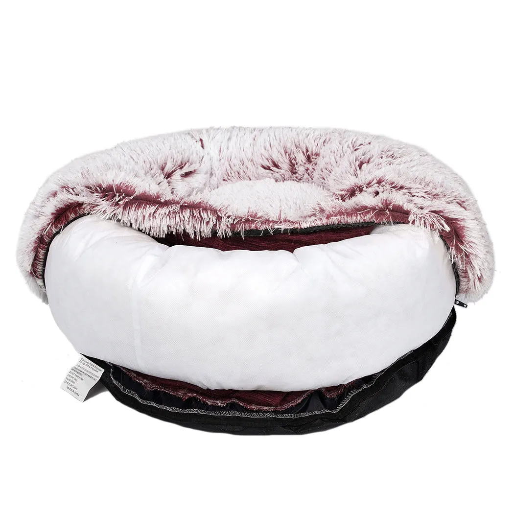 MEDIUM Dog Beds Pet Donut Nest Calming - Pink