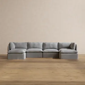 Modular Washable 4-Seater U-Sectional in Pumice | Memorix  Seat | Cloud Pillow