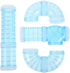 NOLITOY Hamster Tube Set, Transparent Curved Pipe Pet Cage Tunnel DIY Connection Tunnel Excercise Toy for Mouse Hamster Rat and Other Small Animals