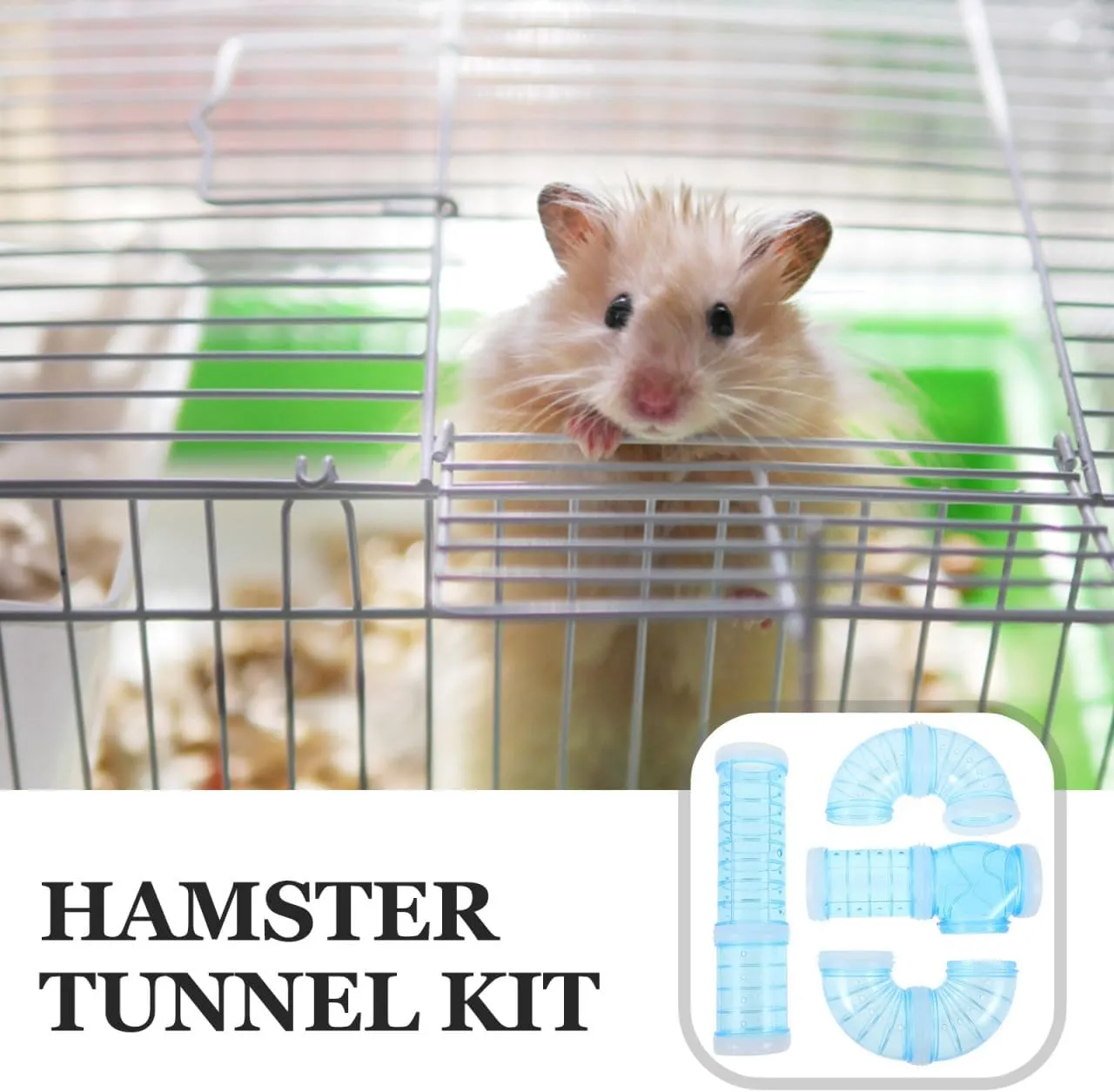 NOLITOY Hamster Tube Set, Transparent Curved Pipe Pet Cage Tunnel DIY Connection Tunnel Excercise Toy for Mouse Hamster Rat and Other Small Animals