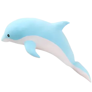 Oceanic Explorer Dolphin Plush Chew Toy with Squeaker for Interactive Pet Play and Dental Health