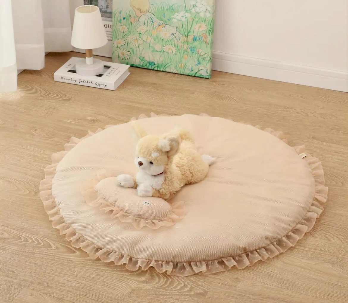 Orange Blossom Round Pet Mat