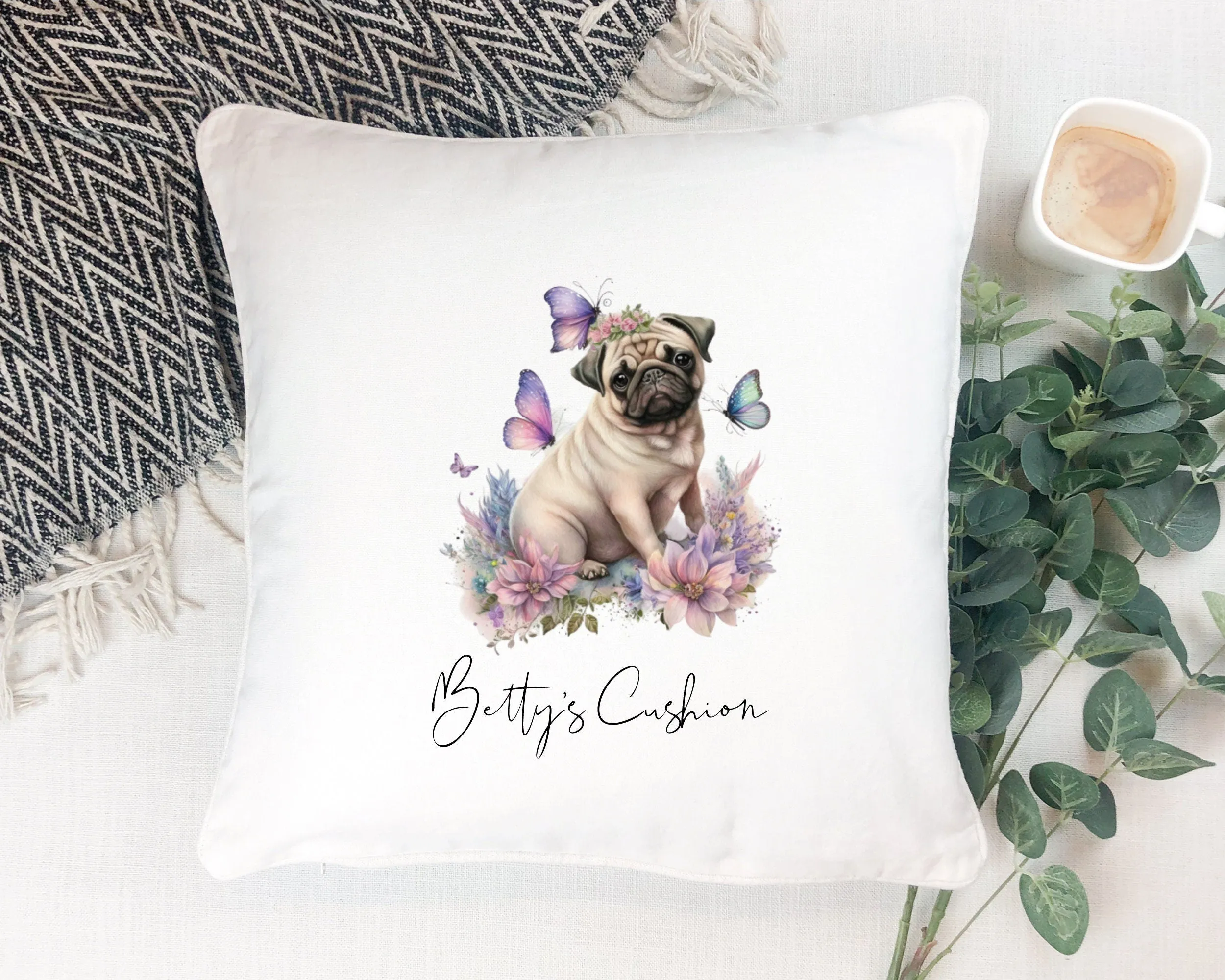 Personalised Pug Dog Pet Pillow | Cushion - Pet Gift - Pet Bed
