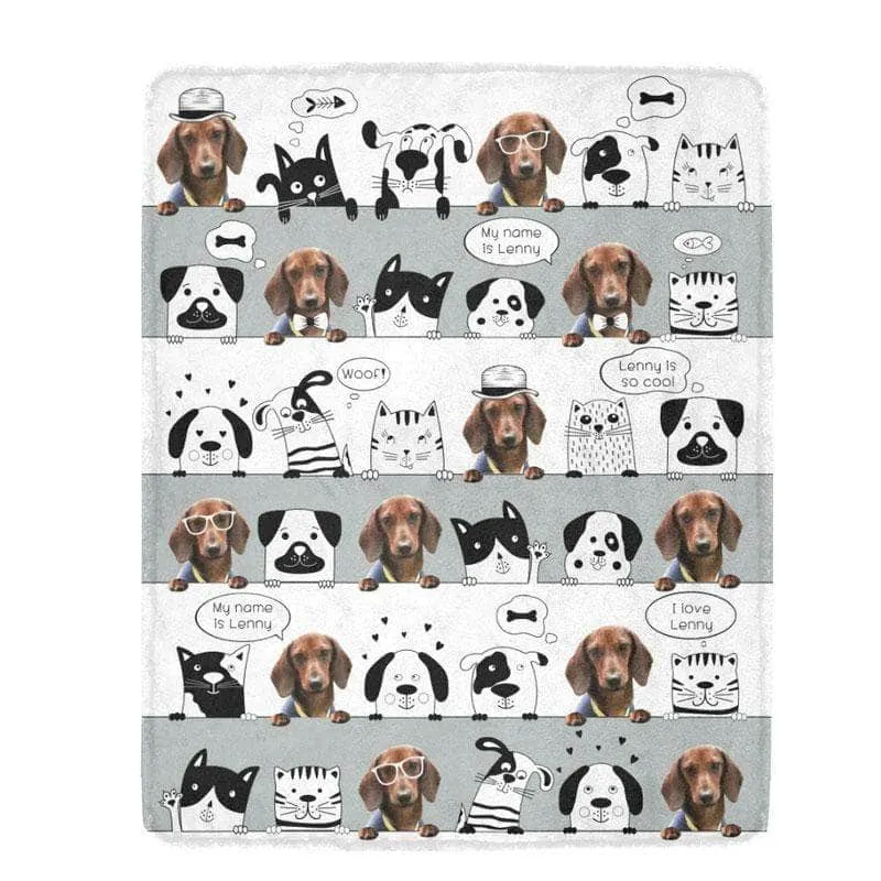 Personalized Blanket for Pets, Cats, or Dogs - 1-2 pets or photos
