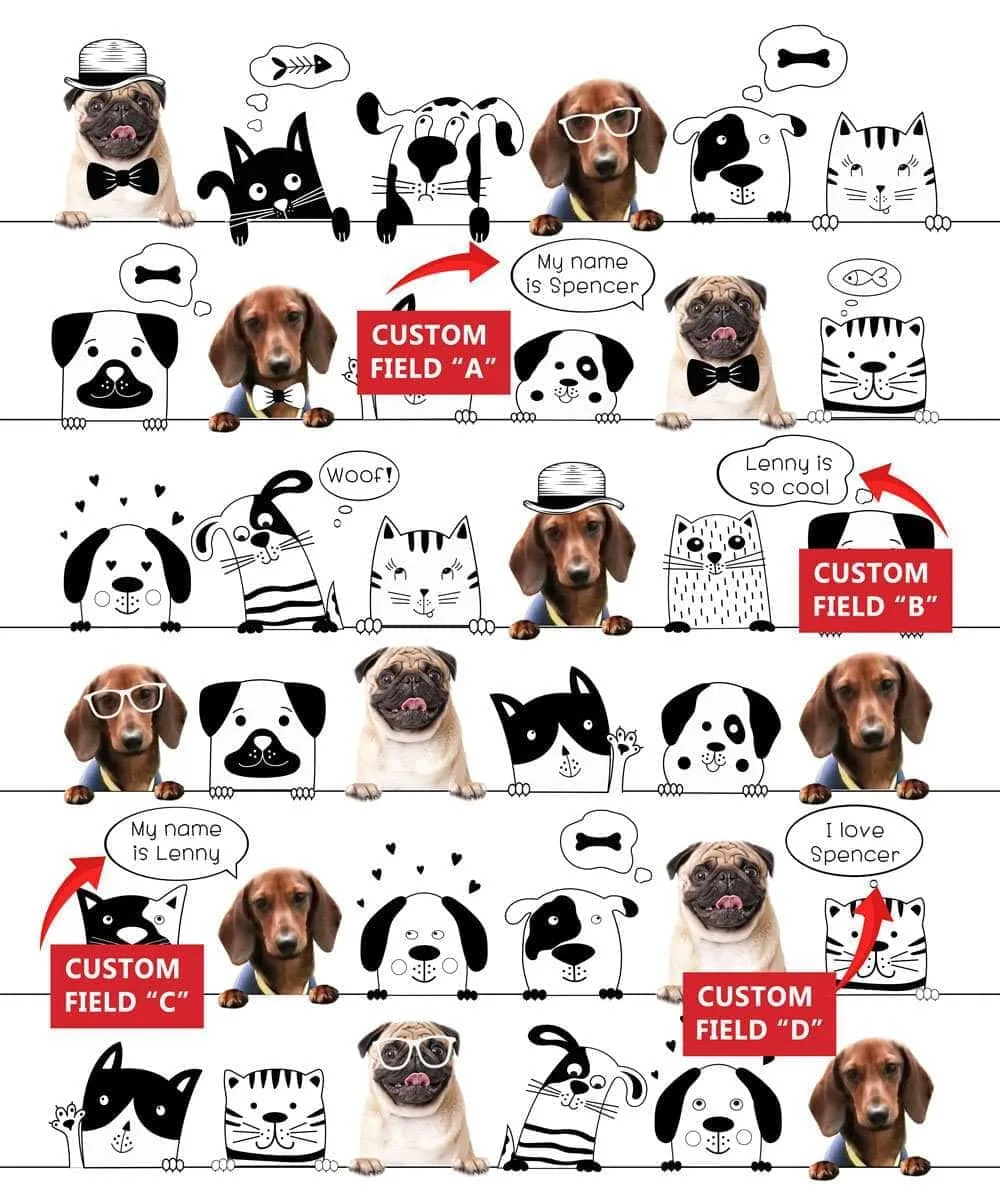 Personalized Blanket for Pets, Cats, or Dogs - 1-2 pets or photos