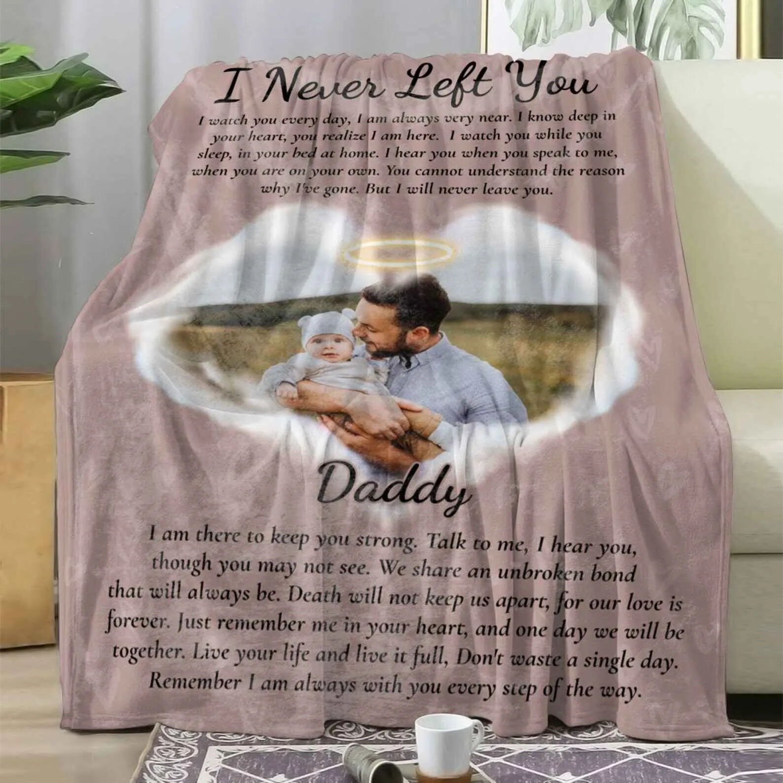 Personalized Memorial Blanket with Message - Tribute Gift for Loved Ones