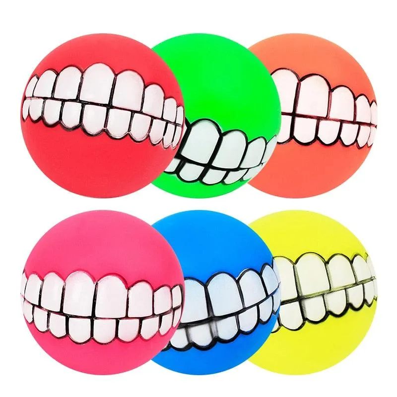 Pet Dog Puppy Ball Teeth Silicon Chew Toys