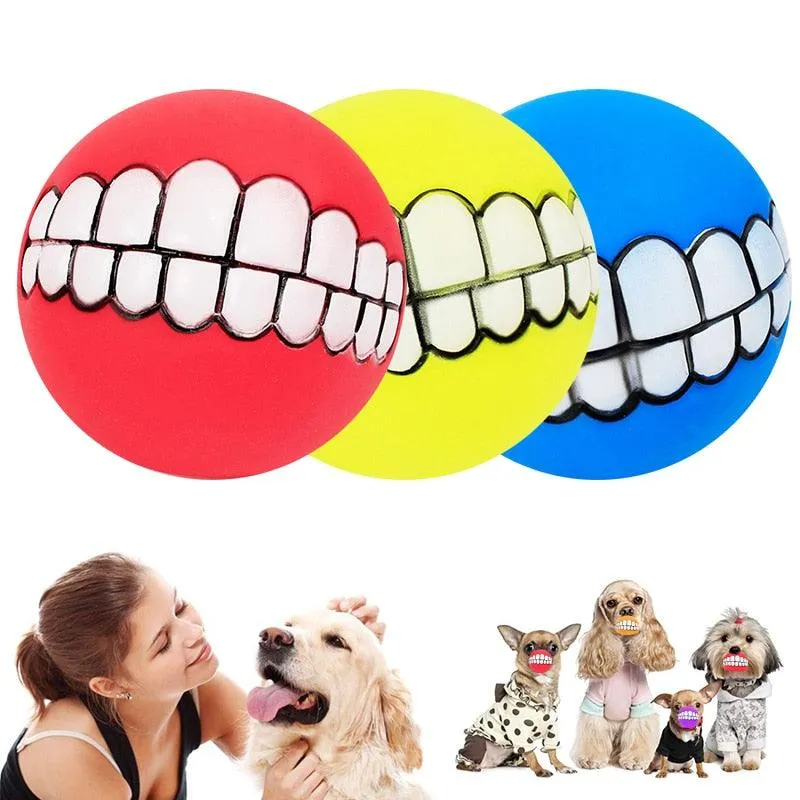 Pet Dog Puppy Ball Teeth Silicon Chew Toys