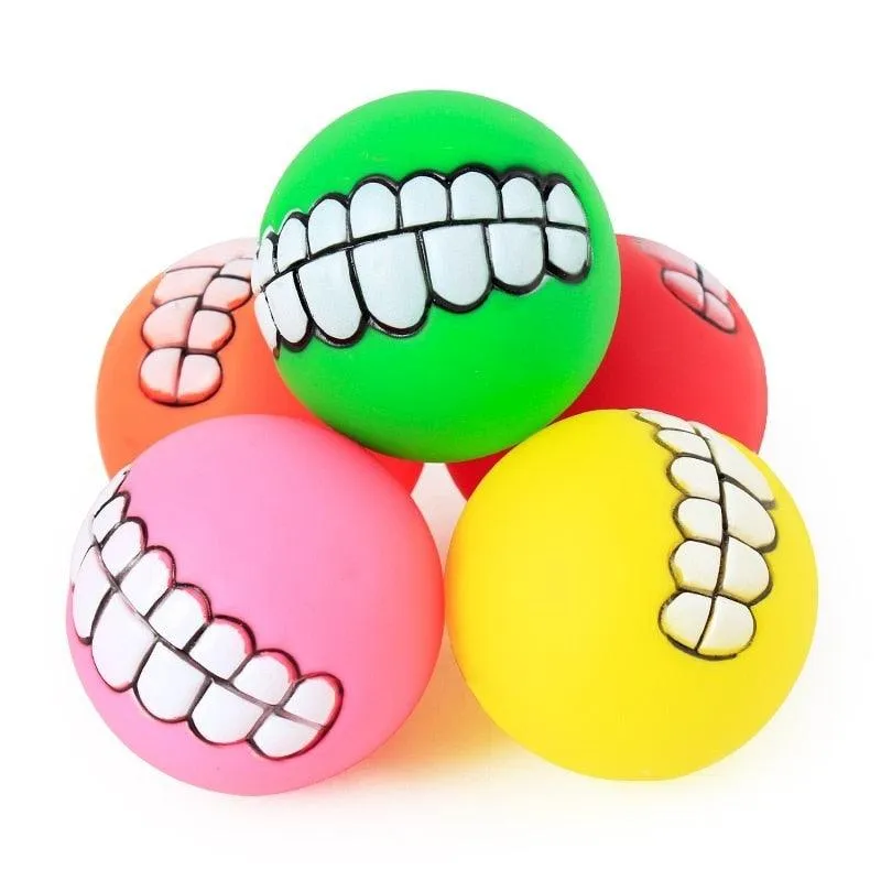 Pet Dog Puppy Ball Teeth Silicon Chew Toys