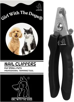 Pet Nail Clippers by Girl With The Dogs, Nail Clippers for Grooming and Claw Care for Cats/Dogs (Small)