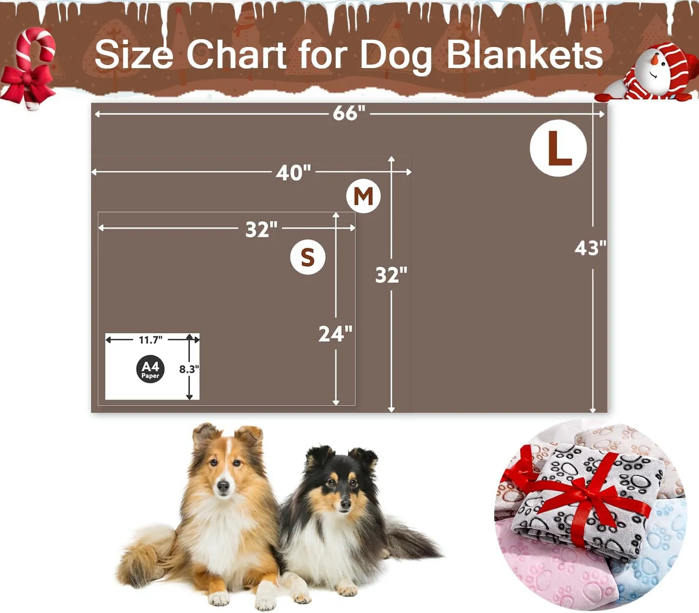 Premium Soft Dog Blanket - Brown Flannel Fleece - Paw Print - Small/Medium Dog, Puppy & Kitten