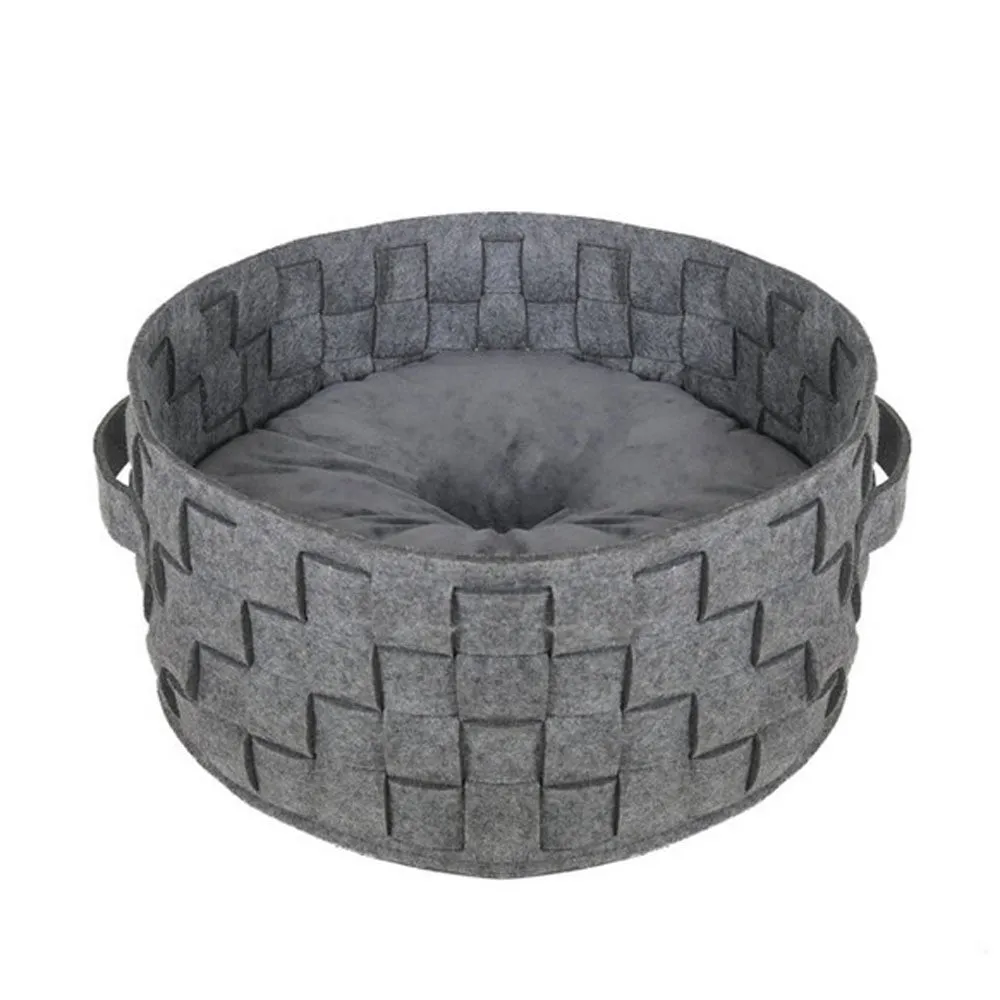 Rosewood 40 Winks Felt & Fur Plaited Pet Bed