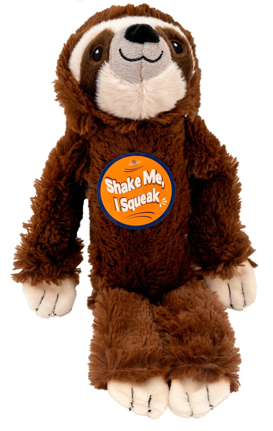 Shake & Squeak Plush Sloth Dog Toy, Assorted