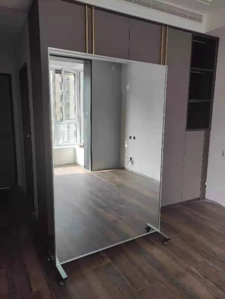 Shatterproof Framed Mirror on Wheels