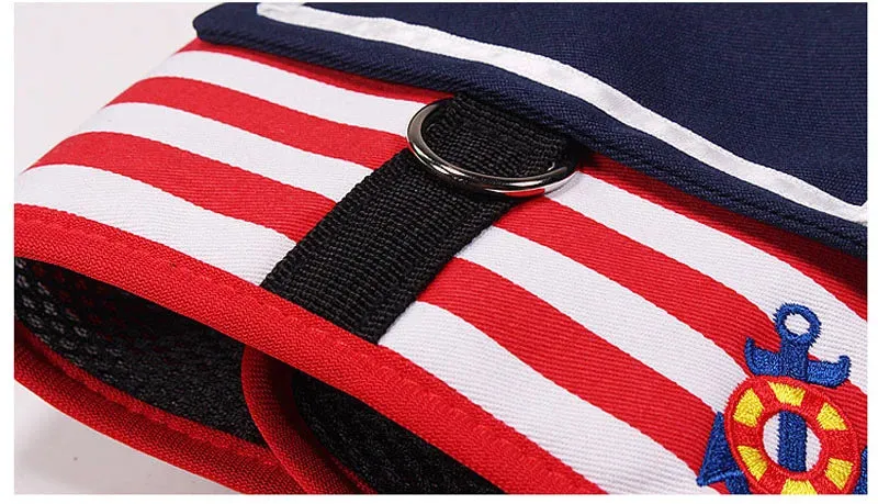 Stylish Navy-Style Dog Harness and Leash Set