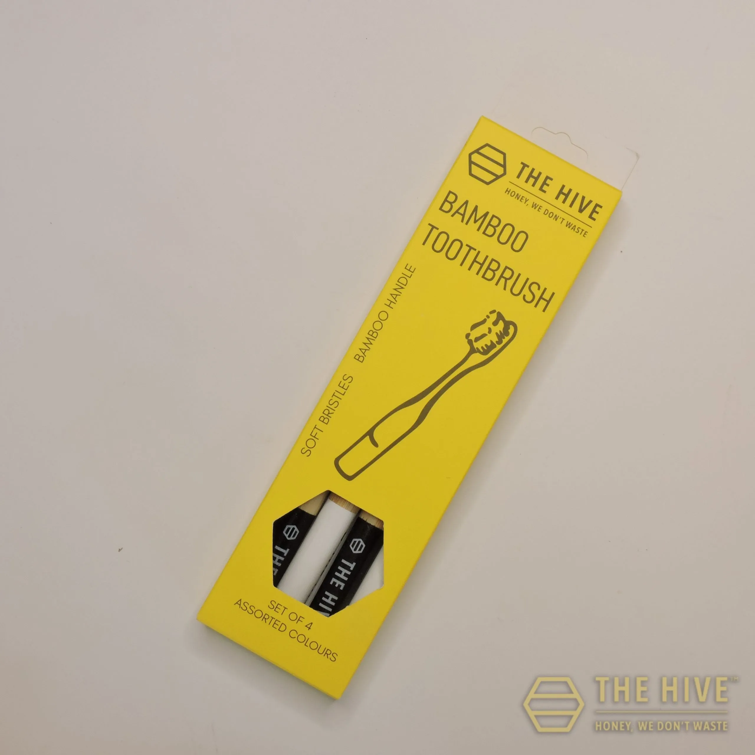 The Hive Set of 4 Bamboo Toothbrushes