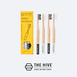 The Hive Set of 4 Bamboo Toothbrushes