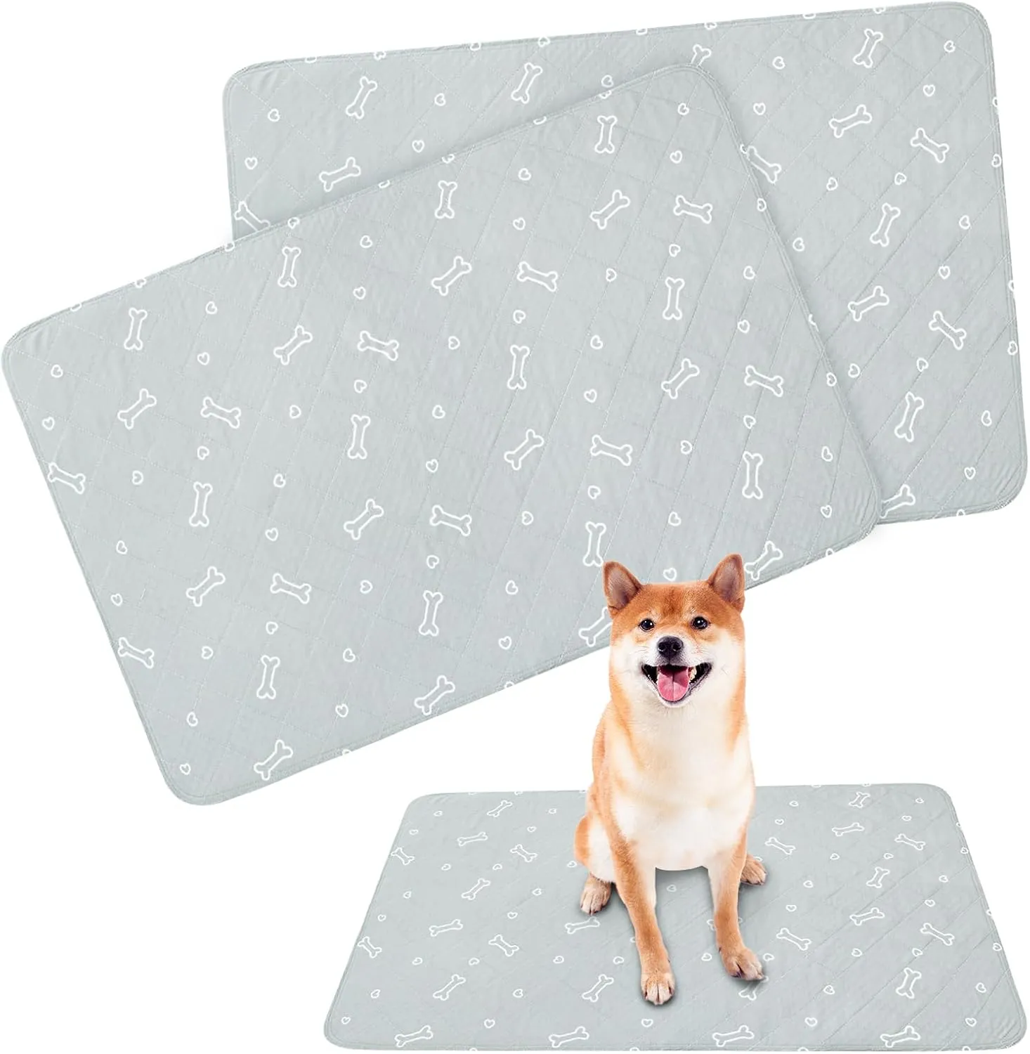 Washable Pee Pads for Dogs, 2 Pack Reusable Puppy Pads 28" x 42", Super Absorbent & Waterproof Training Mats for Potty, Crate, Kennel, Playpen, Bed & Sofa, Anti-Slip Wee Pee Pads for Dogs