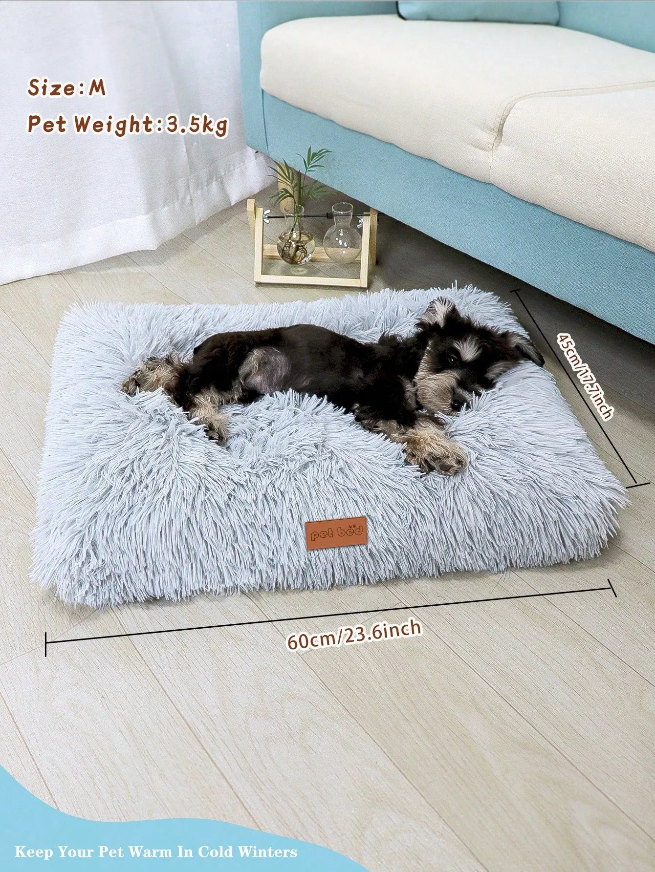 Washable Plush Pet Crate Bed For Dog Anti-Slip Pet Mat Bed